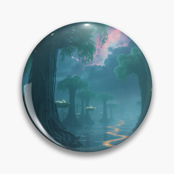 Item preview, Glow Mangrove Abyss Fantasy Alien Landscape designed and sold by Luminous Wilds.