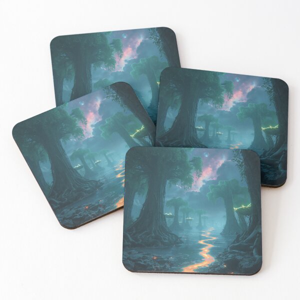 Item preview, Glow Mangrove Abyss Fantasy Alien Landscape designed and sold by Luminous Wilds.