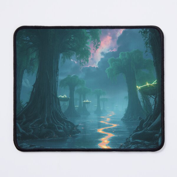 Item preview, Glow Mangrove Abyss Fantasy Alien Landscape designed and sold by Luminous Wilds.
