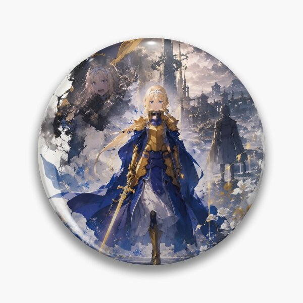 Item preview, Golden Knight Princess Anime Poster | Fantasy Warrior Elegance Art Print designed and sold by Dyan4.