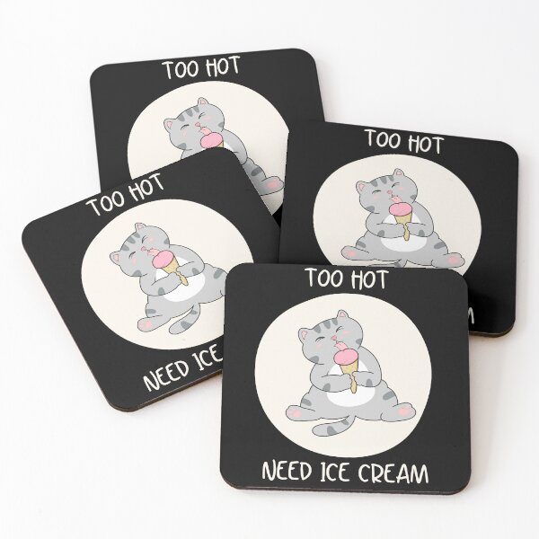 Item preview, Too Hot Need Ice Cream Cat Tomcat Summer designed and sold by AlameaDesign.
