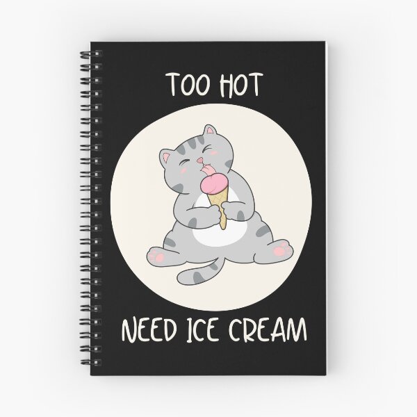 Item preview, Too Hot Need Ice Cream Cat Tomcat Summer designed and sold by AlameaDesign.