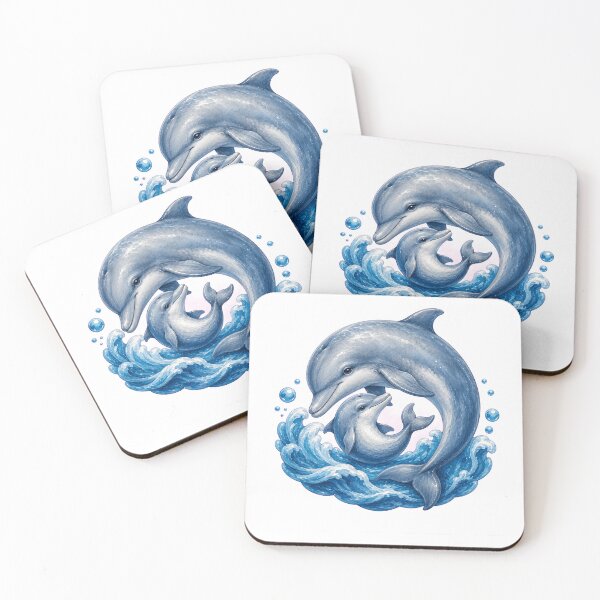 Item preview, Protective Mother Baby Dolphin Art designed and sold by Passionread.