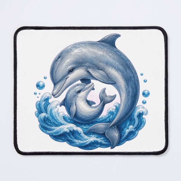 Item preview, Protective Mother Baby Dolphin Art designed and sold by Passionread.