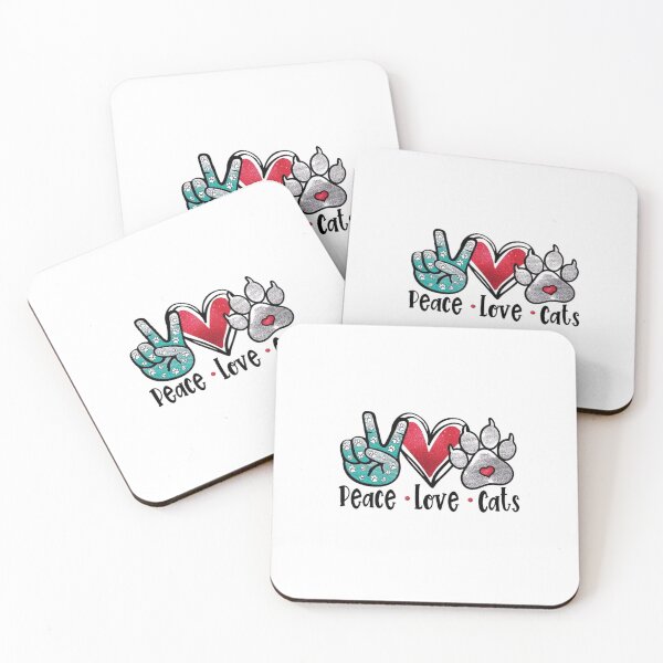 Item preview, Peace Love Cats Glitter Style Design designed and sold by Macias123.