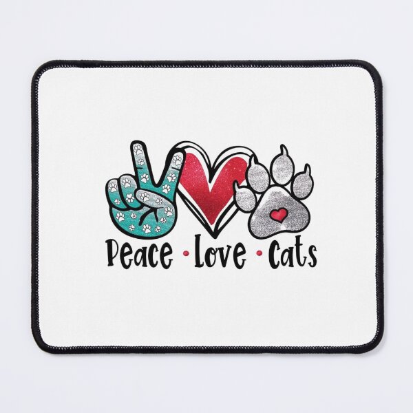 Item preview, Peace Love Cats Glitter Style Design designed and sold by Macias123.
