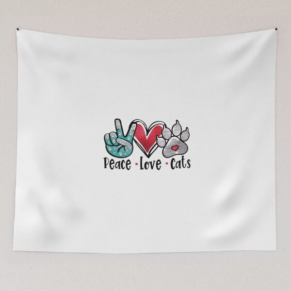 Item preview, Peace Love Cats Glitter Style Design designed and sold by Macias123.