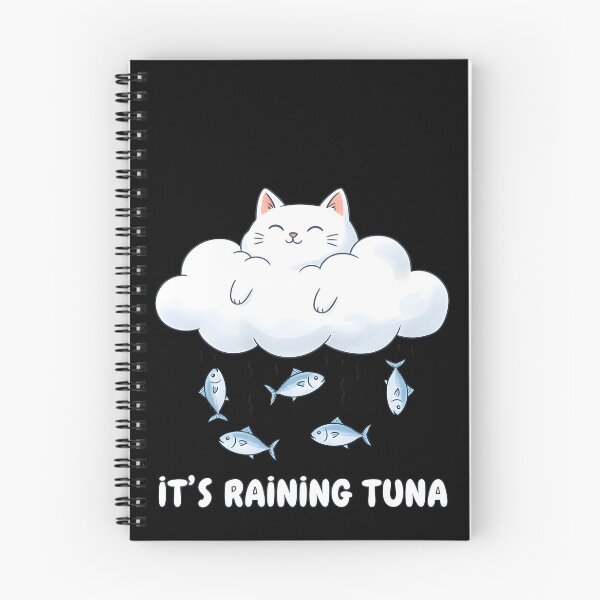 Item preview, It's Raining Tuna White Cloud Cat designed and sold by SillyPawsStudio.