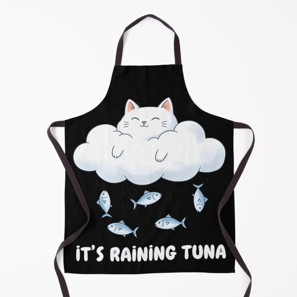 Item preview, It's Raining Tuna White Cloud Cat designed and sold by SillyPawsStudio.