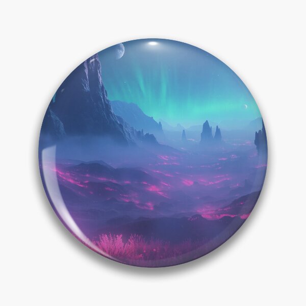 Item preview, Neon Mist Highlands Alien Fantasy Landscape designed and sold by Luminous Wilds.