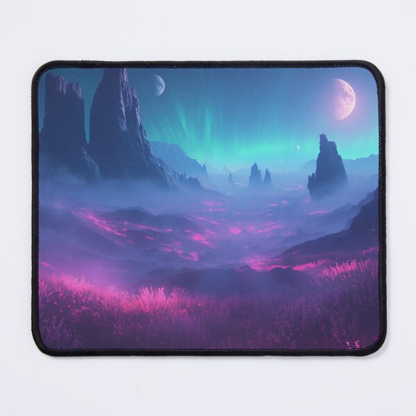 Item preview, Neon Mist Highlands Alien Fantasy Landscape designed and sold by Luminous Wilds.