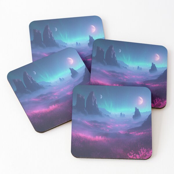 Item preview, Neon Mist Highlands Alien Fantasy Landscape designed and sold by Luminous Wilds.