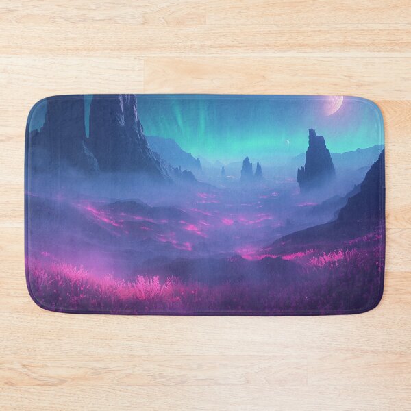Item preview, Neon Mist Highlands Alien Fantasy Landscape designed and sold by Luminous Wilds.