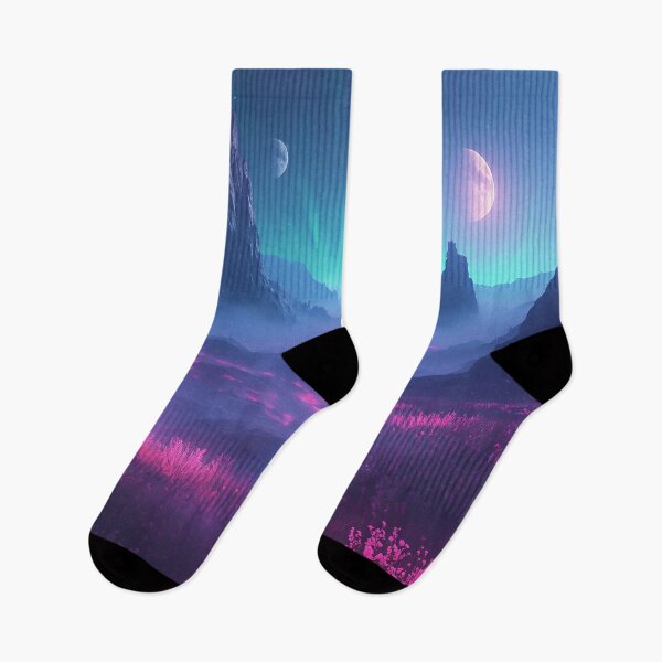 Item preview, Neon Mist Highlands Alien Fantasy Landscape designed and sold by Luminous Wilds.