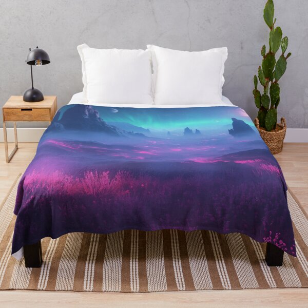 Item preview, Neon Mist Highlands Alien Fantasy Landscape designed and sold by Luminous Wilds.