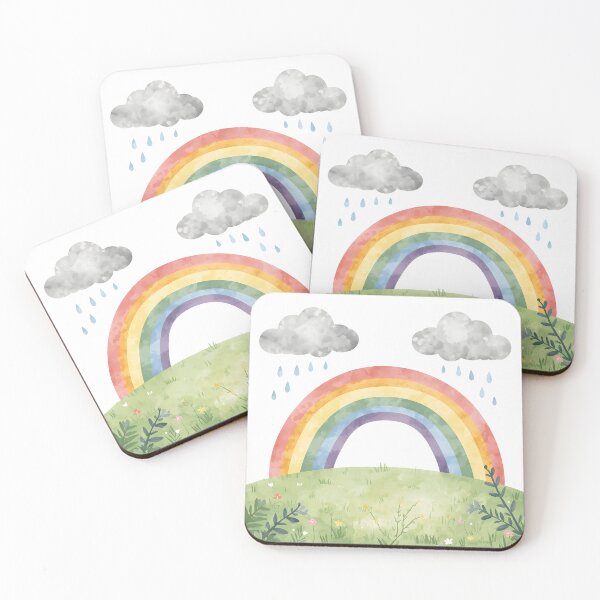 Item preview, Cute Pastel Rainbow Nursery Watercolor Art designed and sold by Luna-Flow.