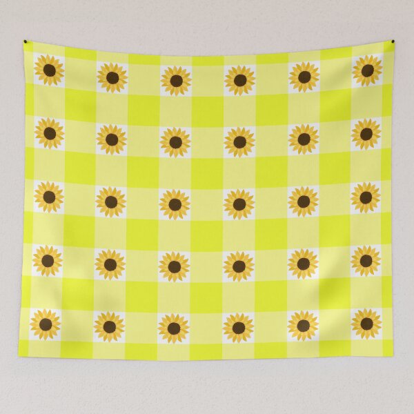 Item preview, Minimalist Sunflower on Yellow Grid designed and sold by Violet-Forge.