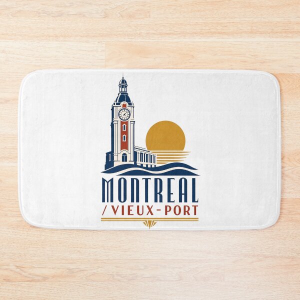 Item preview, Montreal Vieux Port Clock Tower Retro Travel Poster designed and sold by Fenay Designs.