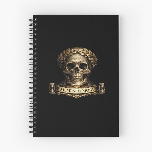 Item preview, Memento Mori Gold Skull Laurel Crown Latin Dark Art Stoic Philosophy designed and sold by InvictusVault.