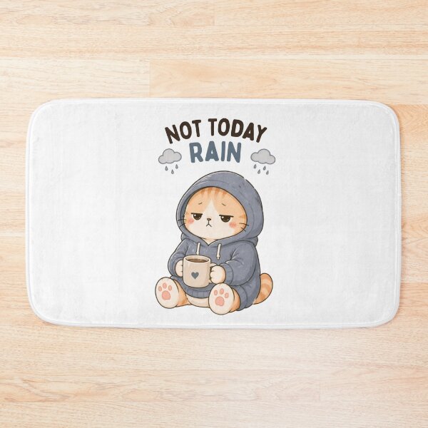 Item preview, Not Today Rain Cat | Cute Kawaii Aesthetic | Low Mood Cozy Design designed and sold by The Mood Index.