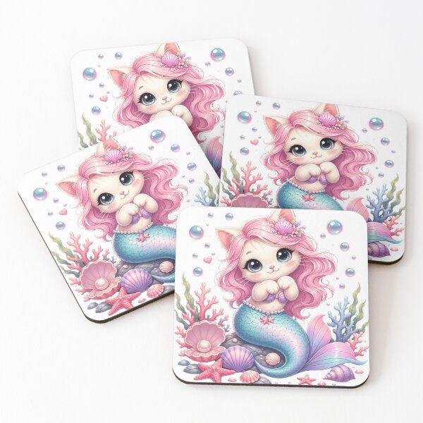 Item preview, Cute Mermaid Cat Kawaii Fantasy designed and sold by Mysthor-Designs.