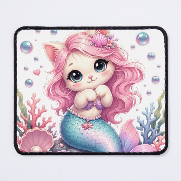 Item preview, Cute Mermaid Cat Kawaii Fantasy designed and sold by Mysthor-Designs.
