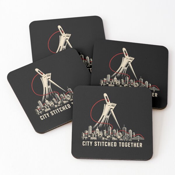 Item preview, City Stitched Together Montreal Olympic Stadium Skyline Art designed and sold by Fenay Designs.