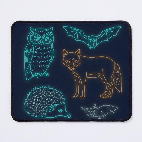 Item preview, ​Neon Glow Nocturnal Animals Line Art designed and sold by Luna-Flow.