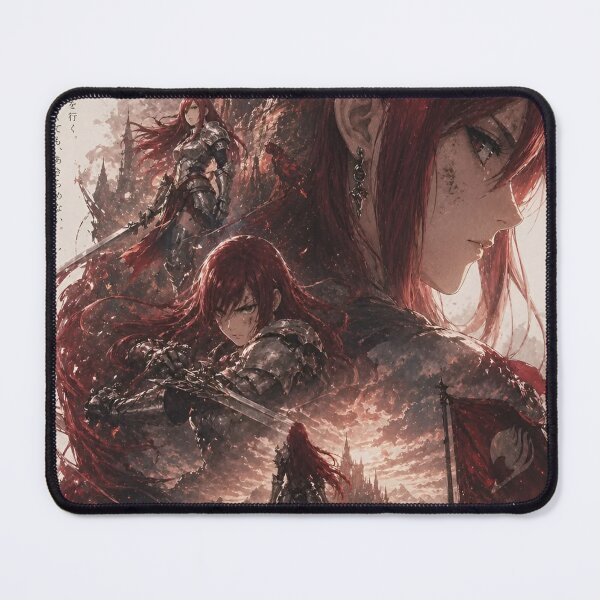 Item preview, Crimson Titan Warrior Anime Poster | Legendary Sword Maiden Fantasy Art Print designed and sold by Dyan4.