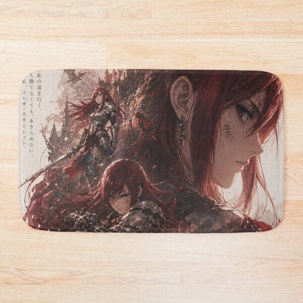 Item preview, Crimson Titan Warrior Anime Poster | Legendary Sword Maiden Fantasy Art Print designed and sold by Dyan4.