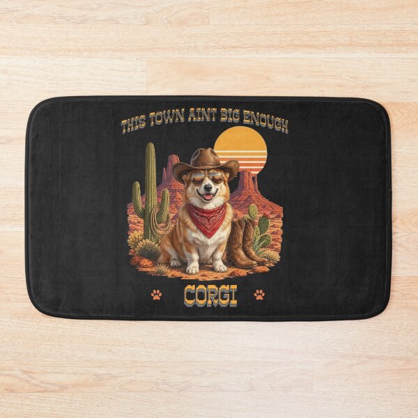 Item preview, This Town Aint Big Enough Corgi Humor Design designed and sold by PawPlanetPro.