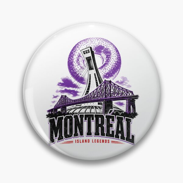 Item preview, Montréal Island Legends Olympic Stadium Purple Bagel Moon Art designed and sold by Fenay Designs.