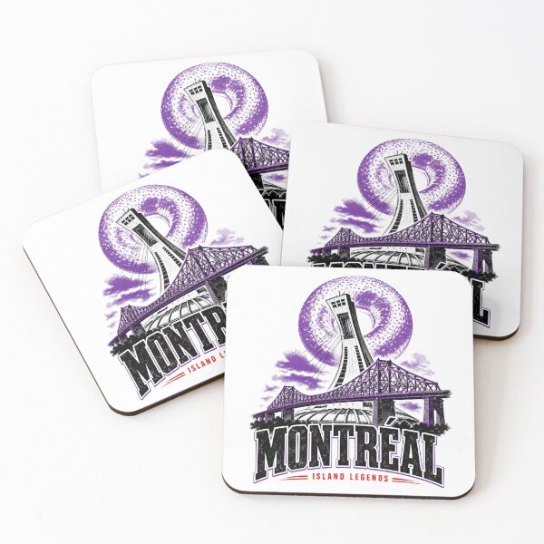 Item preview, Montréal Island Legends Olympic Stadium Purple Bagel Moon Art designed and sold by Fenay Designs.