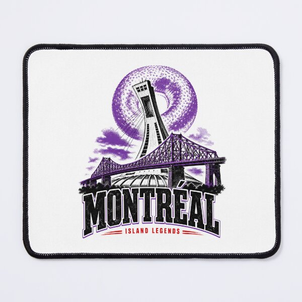 Item preview, Montréal Island Legends Olympic Stadium Purple Bagel Moon Art designed and sold by Fenay Designs.