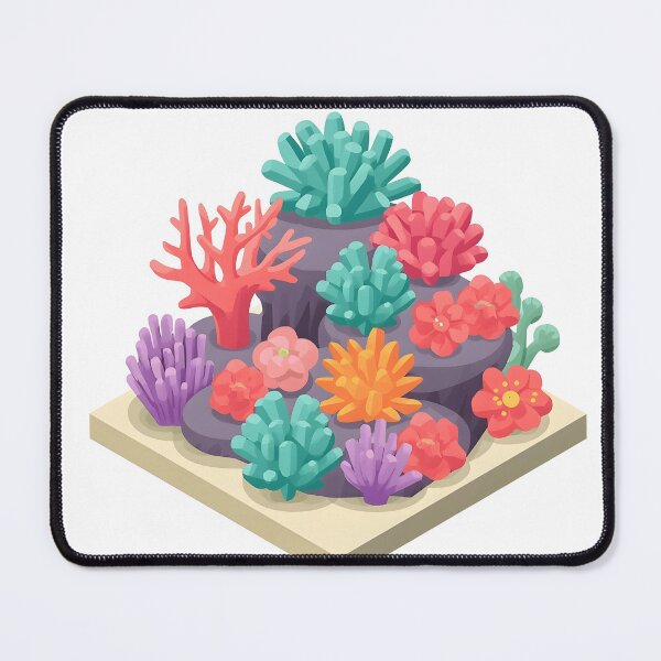 Item preview, Cute Isometric Coral Reef Marine Life Illustration designed and sold by Luna-Flow.