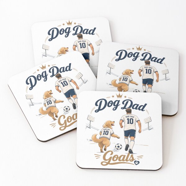 Item preview, Soccer Golden Retriever Dog Dad Goals Kawaii T-Shirt Sticker designed and sold by Ashley critters.