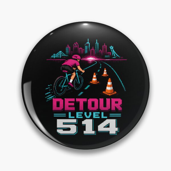 Item preview, Detour Level 514 Montréal Pixel Art Cycling Neon Graphic designed and sold by Fenay Designs.