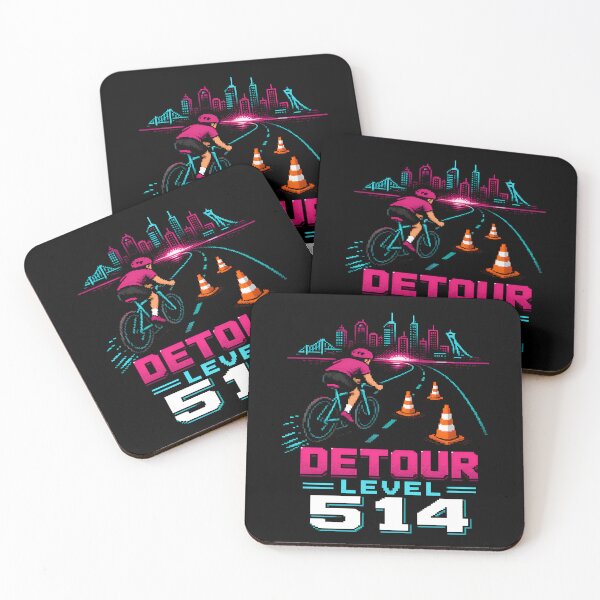Item preview, Detour Level 514 Montréal Pixel Art Cycling Neon Graphic designed and sold by Fenay Designs.