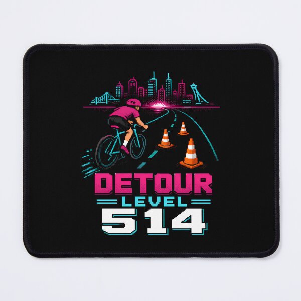 Item preview, Detour Level 514 Montréal Pixel Art Cycling Neon Graphic designed and sold by Fenay Designs.