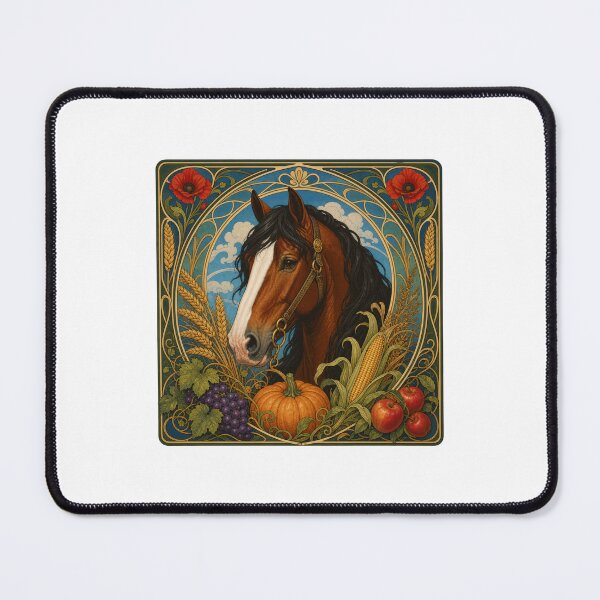 Item preview, Art Nouveau Bay Horse Autumn Harvest designed and sold by AntiqueImages.