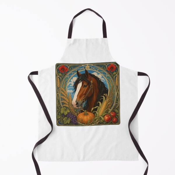 Item preview, Art Nouveau Bay Horse Autumn Harvest designed and sold by AntiqueImages.
