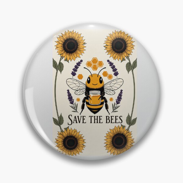 Item preview, Save The Bees Cute Honey Bee and Sunflowers Illustration designed and sold by HALYNA070824.