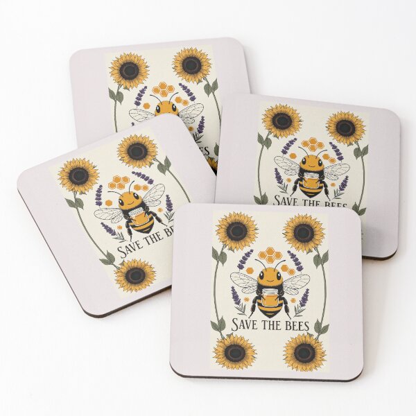 Item preview, Save The Bees Cute Honey Bee and Sunflowers Illustration designed and sold by HALYNA070824.