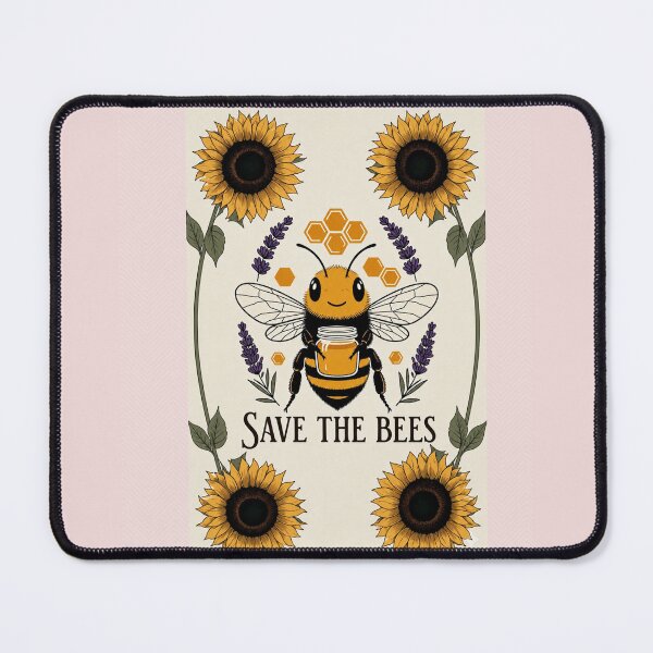 Item preview, Save The Bees Cute Honey Bee and Sunflowers Illustration designed and sold by HALYNA070824.