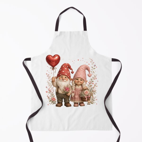 Item preview, Whimsical Gnome Couple with Heart Balloon & Flowers - Cute Valentine Illustration designed and sold by Celebrate & Sparkle.