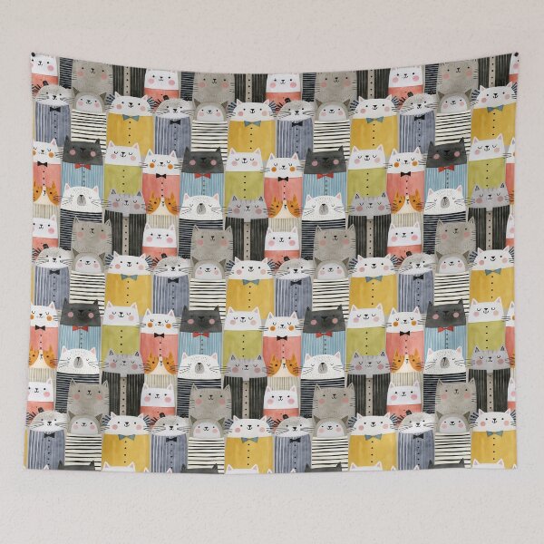 Item preview, Cute Cats Watercolor Pattern For Kids designed and sold by sheprint.