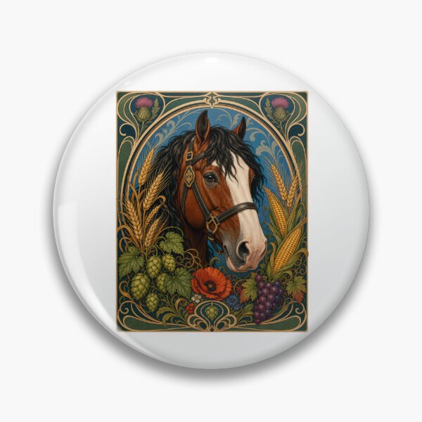 Item preview, Art Nouveau Clydesdale Horse Farm Harvest designed and sold by AntiqueImages.