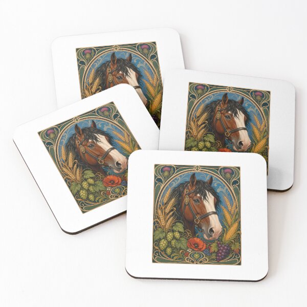 Item preview, Art Nouveau Clydesdale Horse Farm Harvest designed and sold by AntiqueImages.