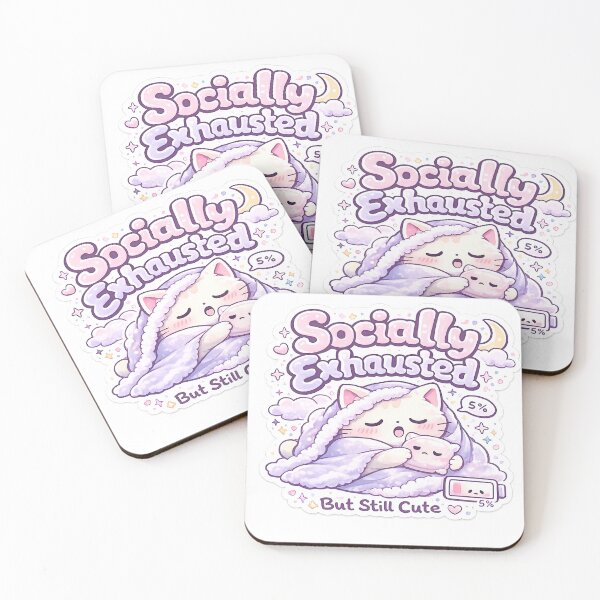 Item preview, Socially Exhausted But Still Cute Sticker designed and sold by ShoaibPrints.