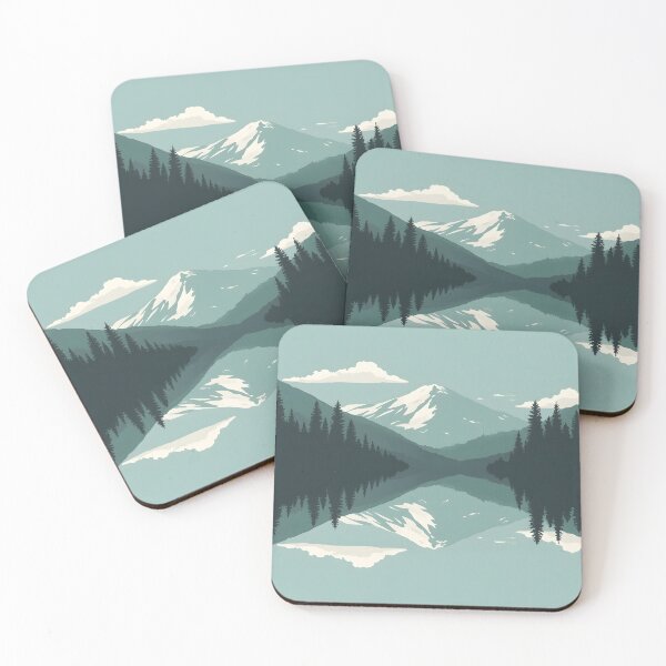 Item preview, Serene Teal Mountain and Forest Reflection designed and sold by Luna-Flow.